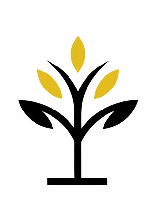 Minimalist tree logo vector art on white backgroundのイラスト素材
