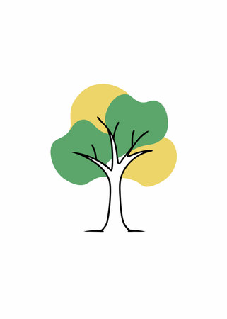 Minimalist tree logo vector art on white backgroundのイラスト素材