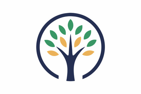 Minimalist tree logo vector art on white backgroundのイラスト素材