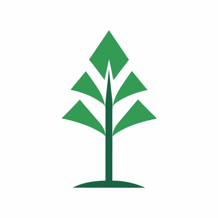 Minimalist tree logo vector art on white backgroundのイラスト素材