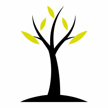 Minimalist tree logo vector art on white backgroundのイラスト素材