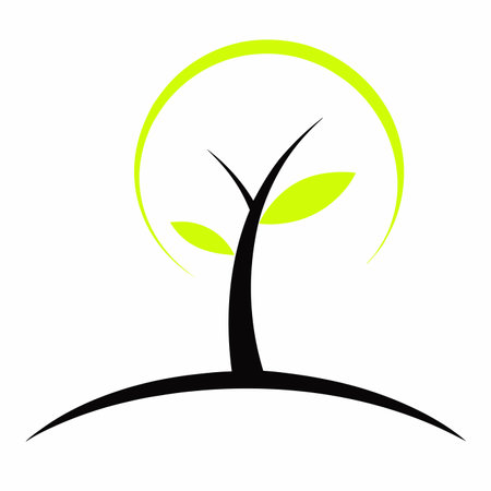 Minimalist tree logo vector art on white backgroundのイラスト素材