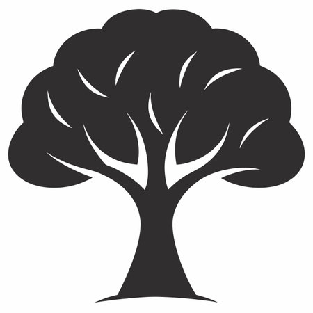 Minimalist tree logo vector art on white backgroundのイラスト素材