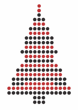 Christmas tree vector art on white backgroundのイラスト素材