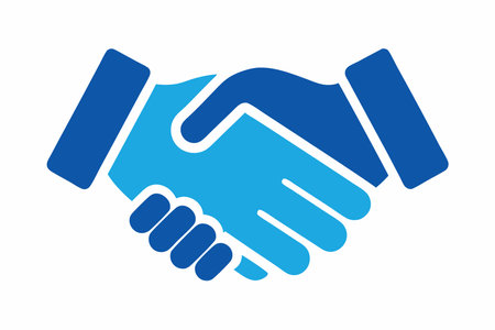 Handshake vector art on white backgroundのイラスト素材