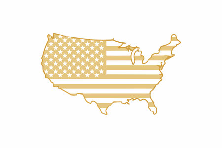 American map vector illustration on white backgroundのイラスト素材