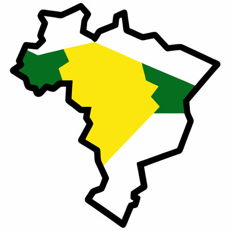 Brazil map vector illustration art on white backgroundのイラスト素材