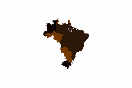 Brazil map vector illustration art on white backgroundのイラスト素材