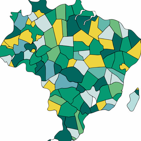 Brazil map vector illustration art on white backgroundのイラスト素材