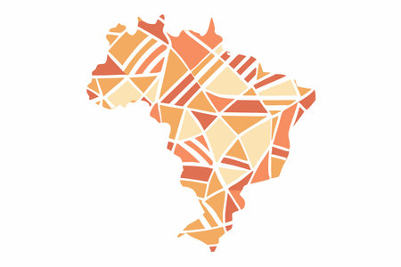 Brazil map vector illustration art on white backgroundのイラスト素材