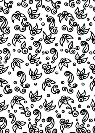 Doodle seamless pattern texture on white backgroundのイラスト素材