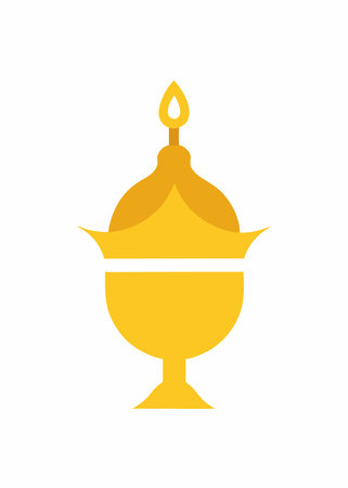 Islamic lamp illustration on white backgroundのイラスト素材