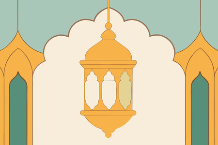 Islamic lamp illustration on white backgroundのイラスト素材