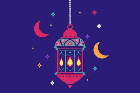 Islamic lamp illustration on white backgroundのイラスト素材
