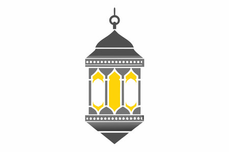Islamic lamp illustration on white backgroundのイラスト素材