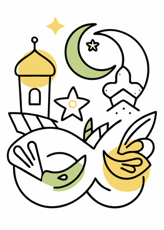 Islamic illustration art on white backgroundのイラスト素材