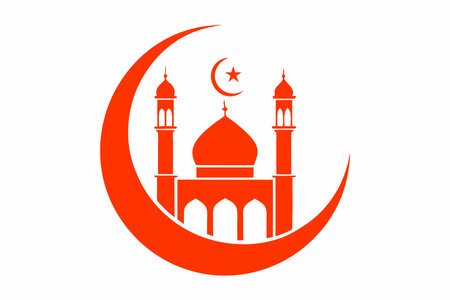 Islamic Ramadan illustration on white backgroundのイラスト素材