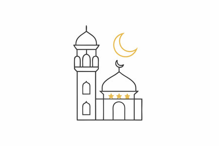 Islamic Ramadan illustration on white backgroundのイラスト素材