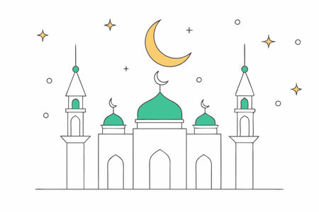 Islamic Ramadan illustration on white background