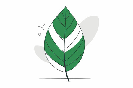 Minimalist leaf illustration on white background