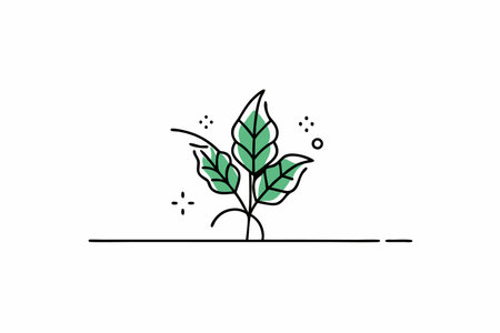 Minimalist leaf illustration on white backgroundのイラスト素材