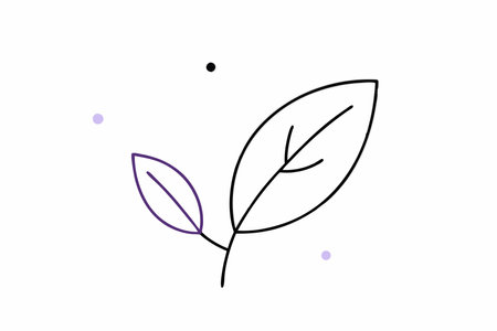 Minimalist leaf illustration on white backgroundのイラスト素材