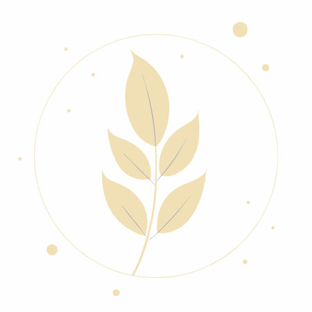 Minimalist leaf illustration on white backgroundのイラスト素材