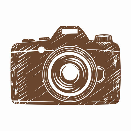 Camera silhouette vector on white backgroundのイラスト素材