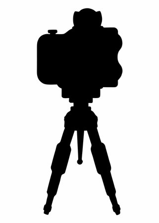Camera silhouette vector on white backgroundのイラスト素材