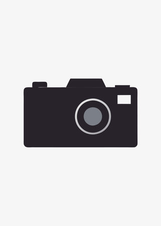 Camera silhouette vector on white backgroundのイラスト素材