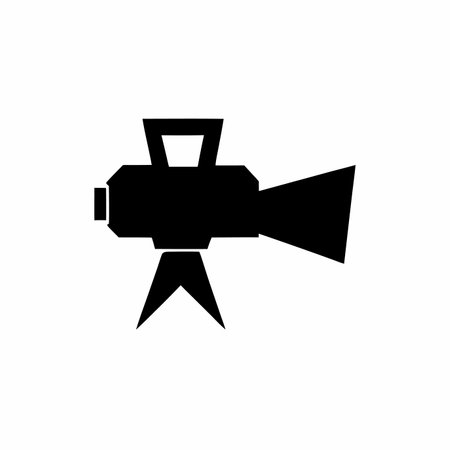 Camera silhouette vector on white backgroundのイラスト素材