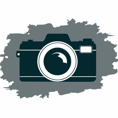 Camera silhouette vector on white background