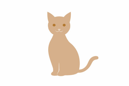 Happy cats silhouette vector on white backgroundのイラスト素材