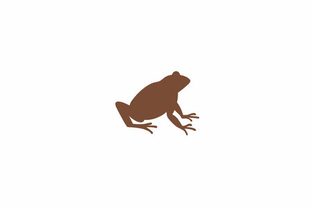 Frog silhouette vector on white backgroundのイラスト素材