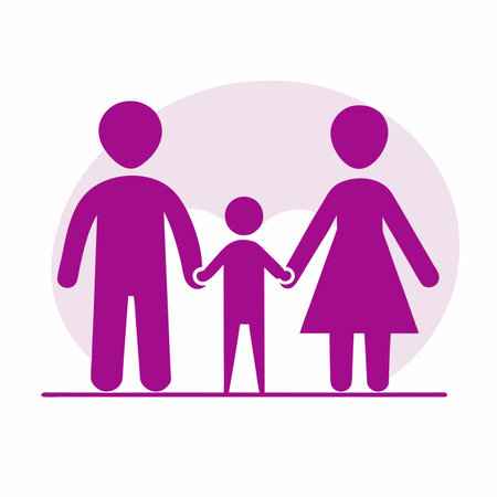 Happy Family silhouette vector on white backgroundのイラスト素材
