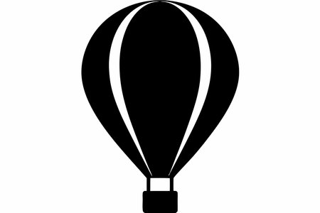 Hot air balloon silhouette vector on white backgroundのイラスト素材
