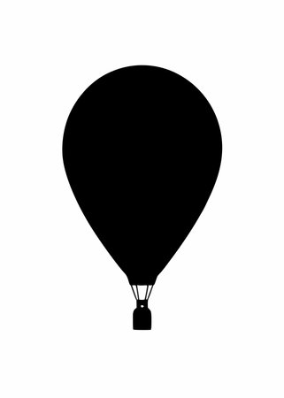 Hot air balloon silhouette vector on white backgroundのイラスト素材