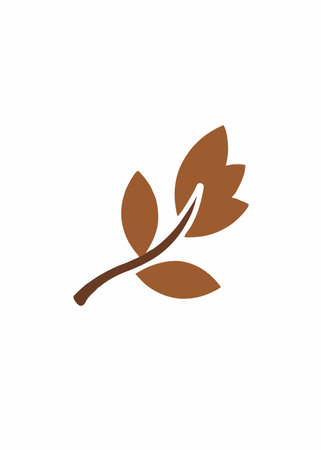Leaf branch silhouette vector on white backgroundのイラスト素材