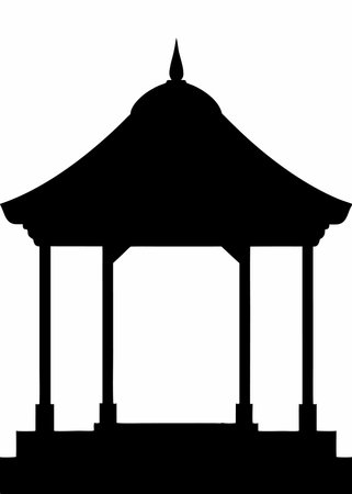 Pavilion silhouette vector on white backgroundのイラスト素材