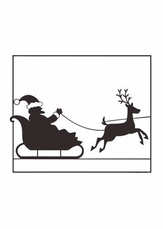 Santa S Sleigh silhouette vector on white backgroundのイラスト素材