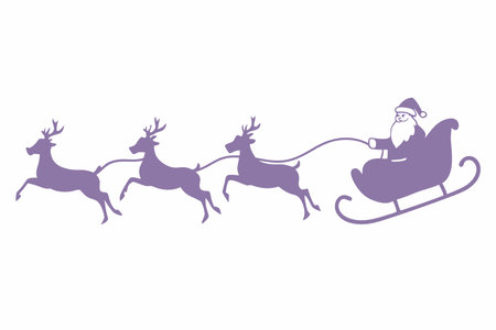 Santa S Sleigh silhouette vector on white backgroundのイラスト素材