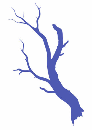 Tree branch silhouette vector on white backgroundのイラスト素材