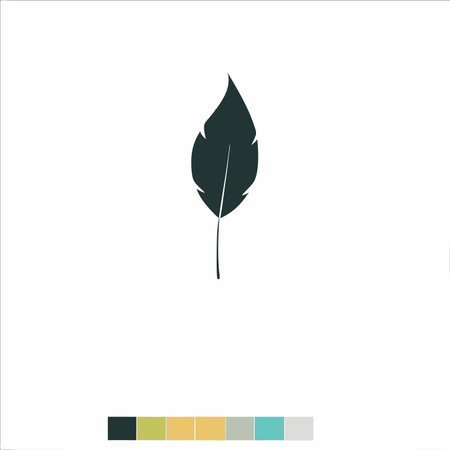 Leaf silhouette vector on white backgroundのイラスト素材