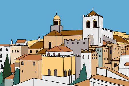 Andalusia city illustration on white backgroundのイラスト素材