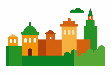Andalusia city illustration on white backgroundのイラスト素材
