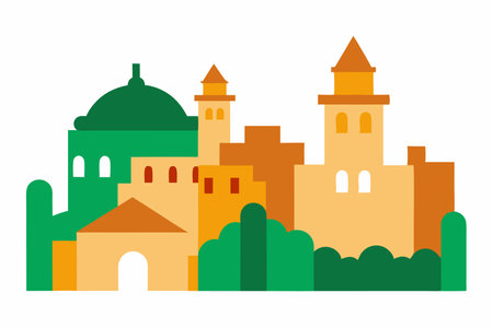 Andalusia city illustration on white backgroundのイラスト素材