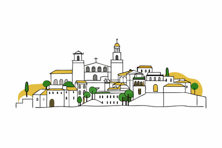 Andalusia city illustration on white backgroundのイラスト素材