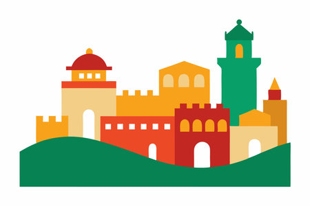 Andalusia city illustration on white backgroundのイラスト素材