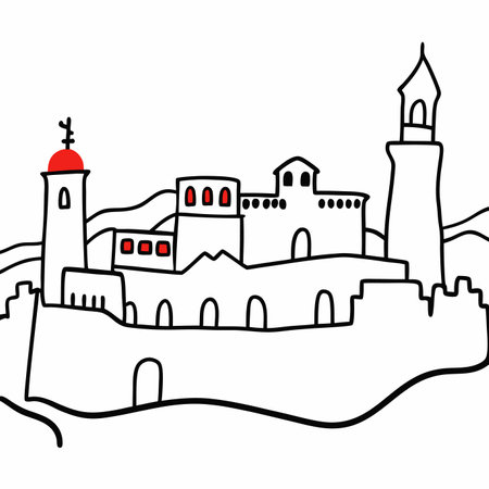 Andalusia city illustration on white backgroundのイラスト素材