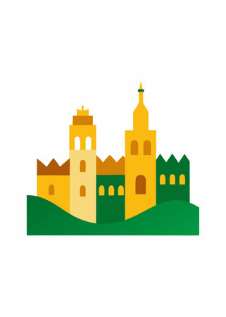 Andalusia city illustration on white backgroundのイラスト素材